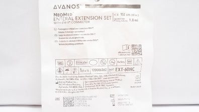 Avanos PEXT-60NC NeoMed Enteral Extension Set w/ENFIT Connector 60inch x 1.8mL